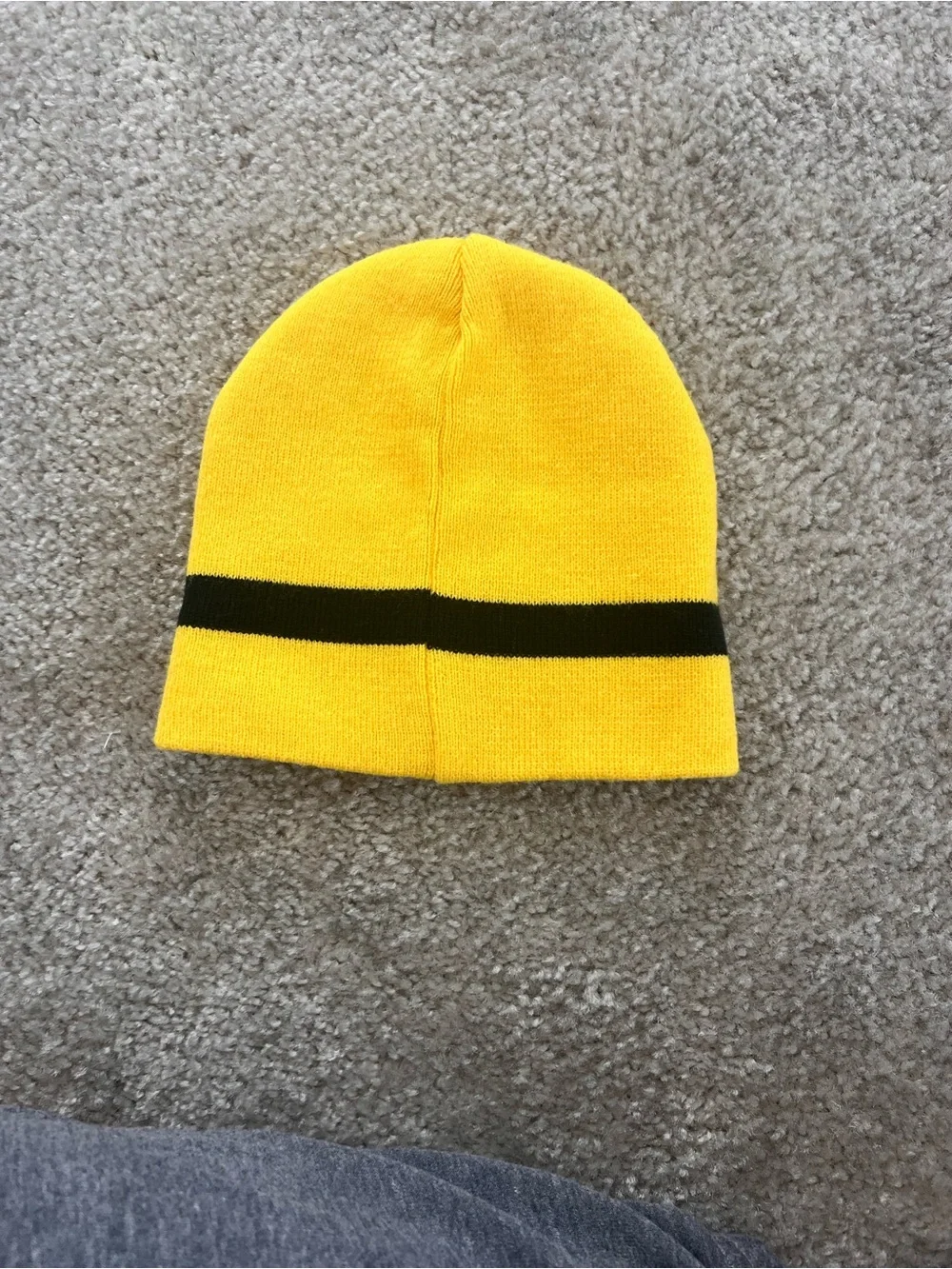 Minions Bob Beanie Yellow 3D Goggles Two-Tone Eyes Knit Hat OS